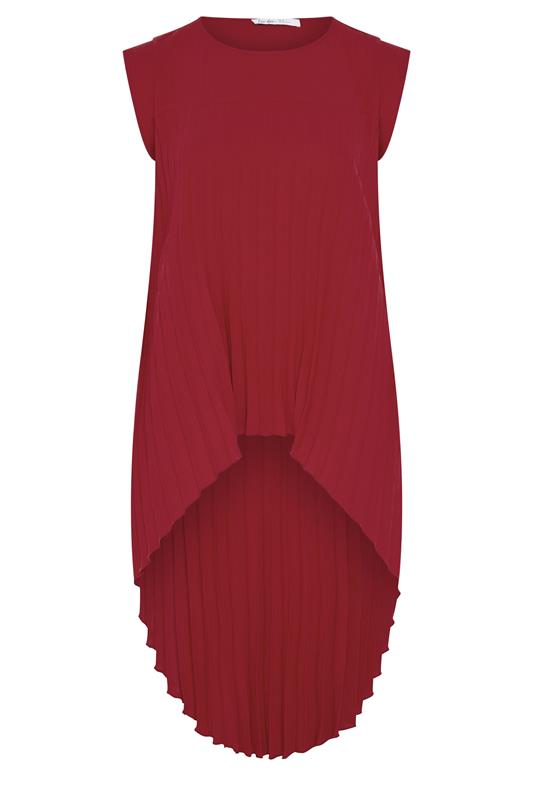 YOURS LONDON Plus Size Red Pleated Top | Yours Clothing 5