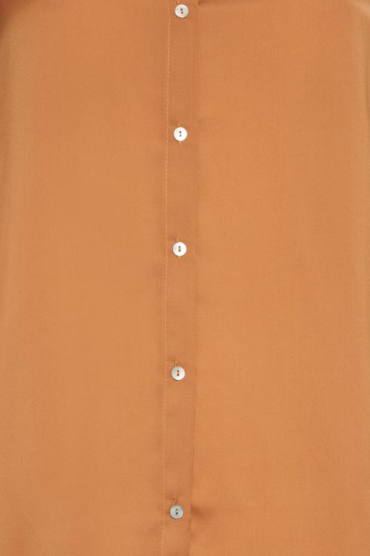 YOURS Plus Size Orange Satin Shirt | Yours Clothing 5