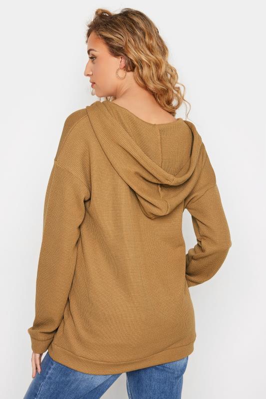 LTS Tall Camel Brown Jersey Hoodie 3