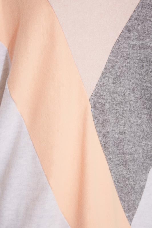 Plus Size Grey & Pink Colour Block Soft Touch Sweatshirt | Yours Clothing 5