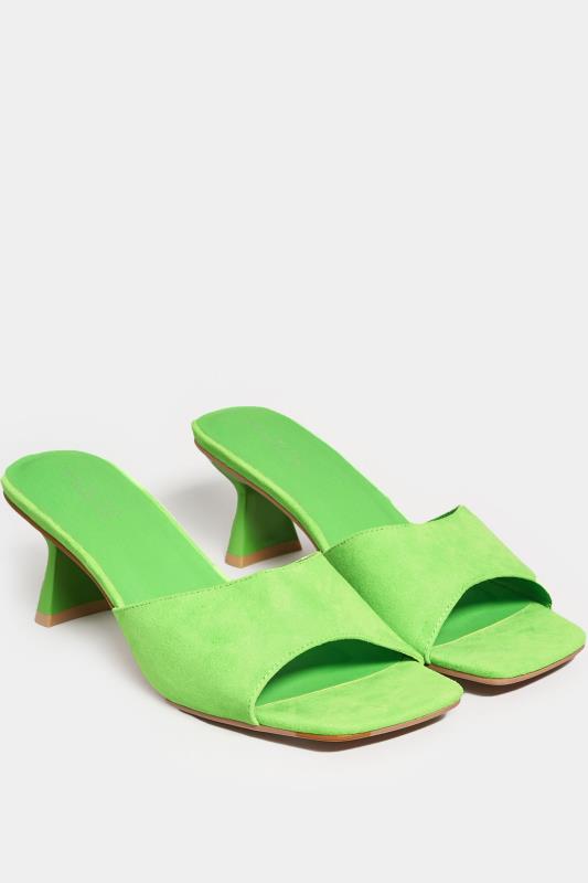 LIMITED COLLECTION Green Kitten Heel Mule In Wide E Fit & Extra Wide EEE Fit | Yours Clothing 2
