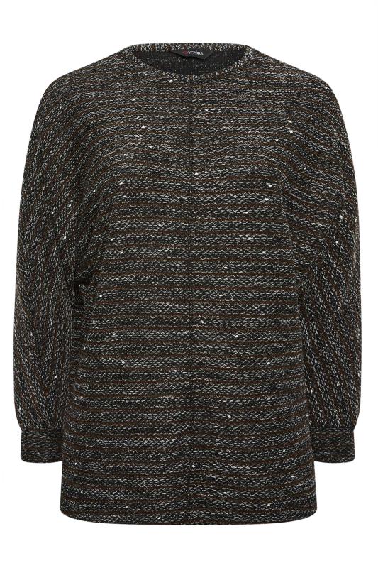 YOURS Plus Size Black Metallic Front Seam Detail Top | Yours Clothing 5