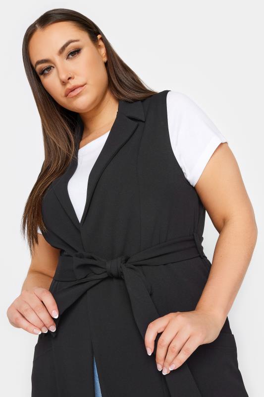 YOURS Plus Size Black Longline Waistcoat | Yours Clothing 4