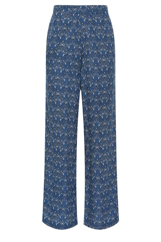 LTS Tall Women's Blue Paisley Print Wide Leg Trousers | Long Tall Sally 7