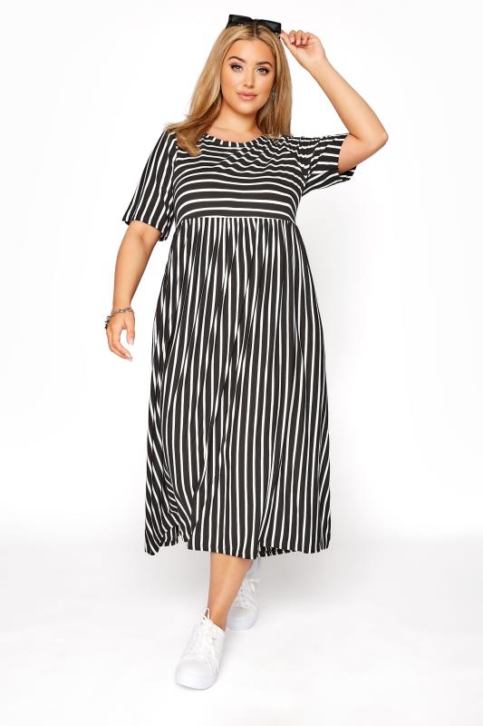 Curve Black Stripe Midaxi Dress_A.jpg