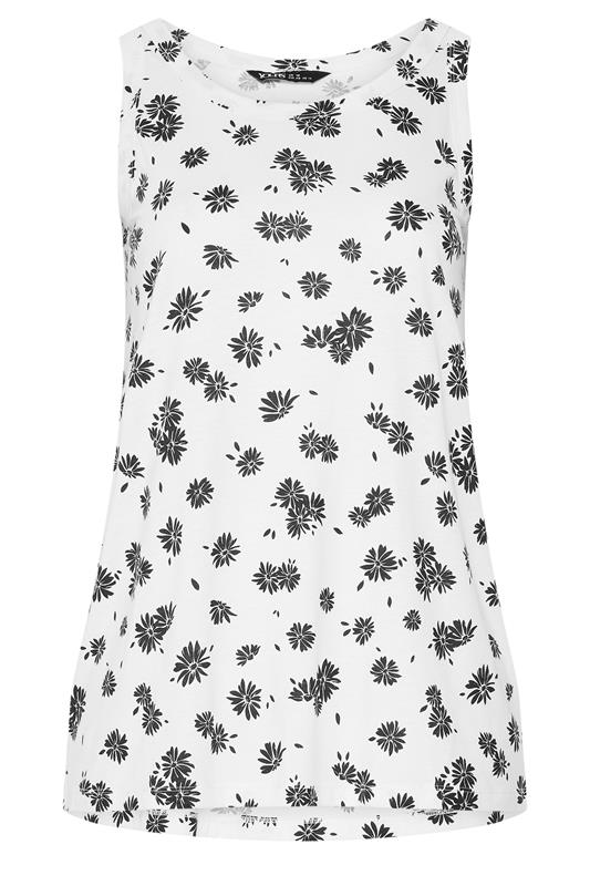 YOURS Plus Size White Daisy Print Vest Top | Yours Clothing 5