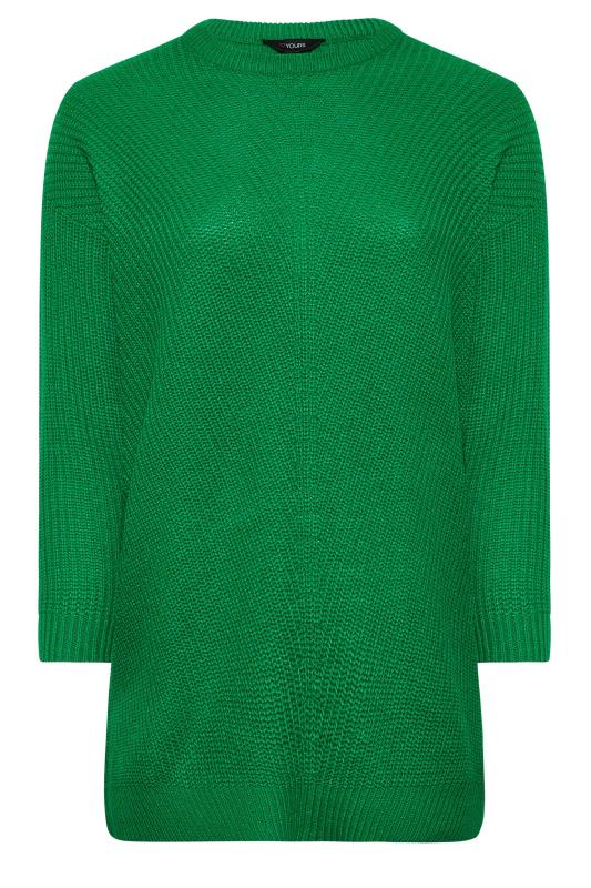 Plus Size Curve Apple Green Essential Knitted Jumper | Yours Clothing 5
