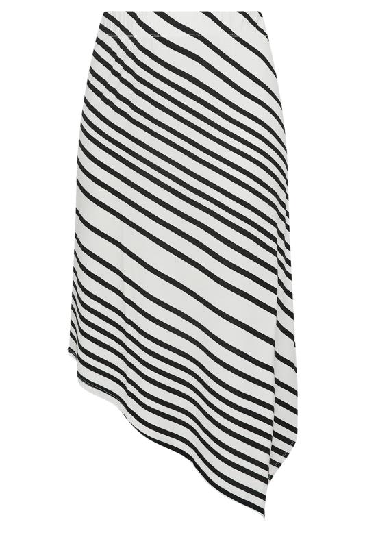 YOURS Curve Plus Size White Stripe Asymmetric Skirt | Yours Clothing  4