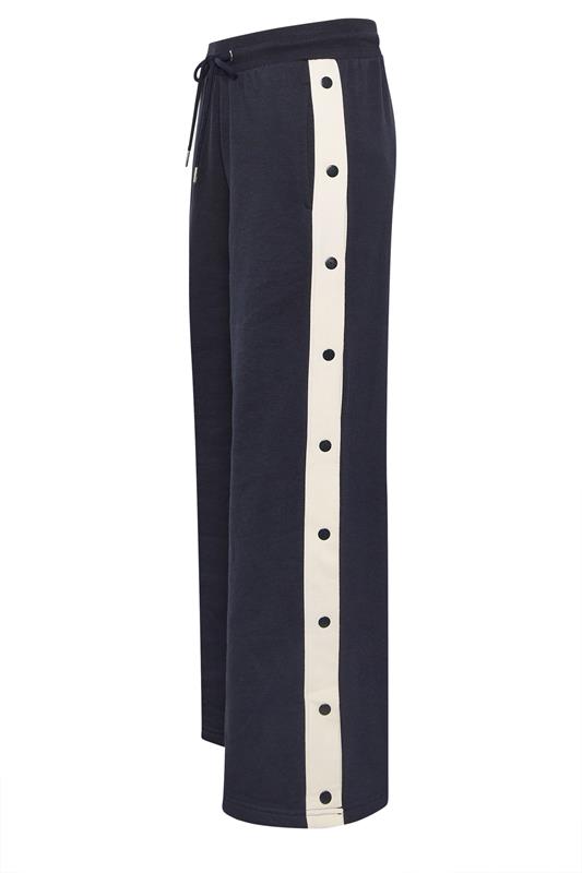 PixieGirl Petite Women's Navy Blue Side Popper Wide Leg Joggers | PixieGirl 6