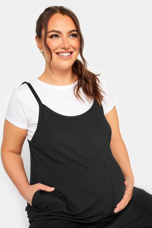 BUMP IT UP MATERNITY Curve Black Oversized Jumpsuit | Yours Clothing 5