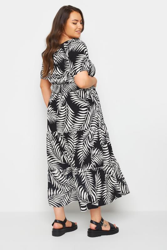 BUMP IT UP MATERNITY Plus Size Black Leaf Print Maxi Dress | Yours Clothing 4