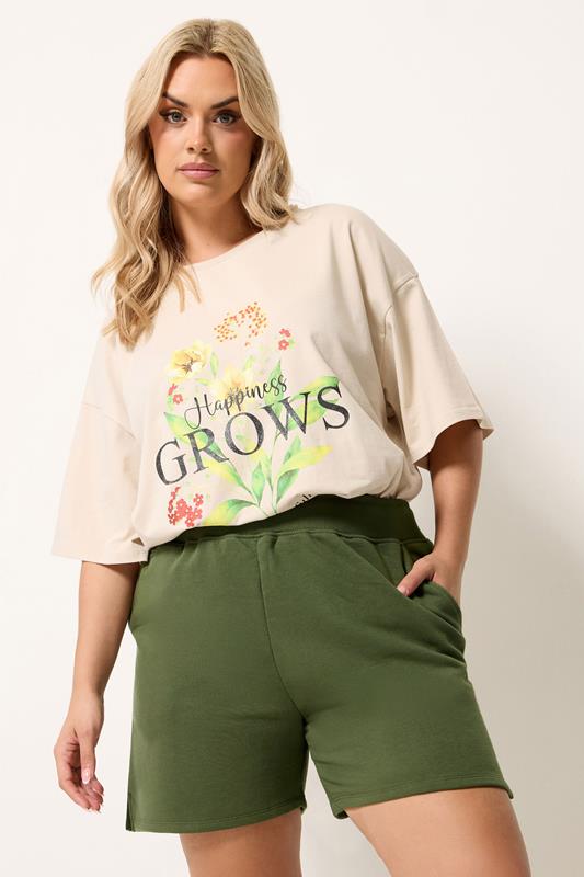  YOURS Short de jogging vert kaki