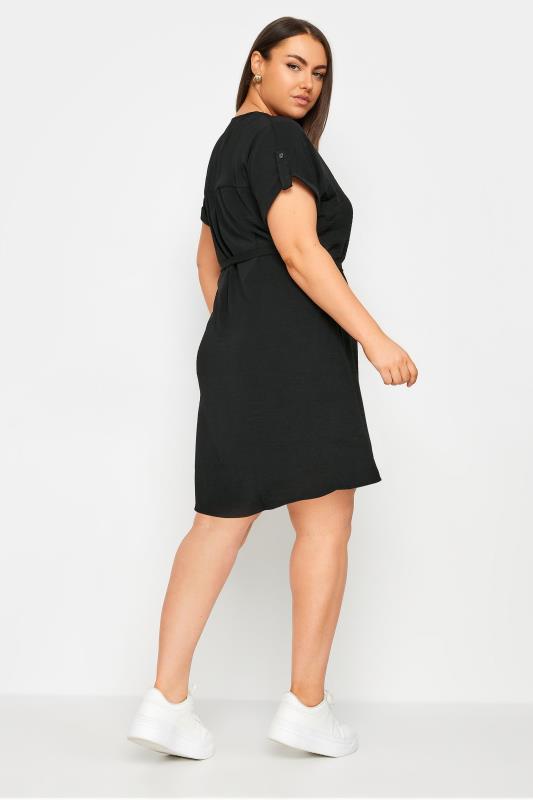 YOURS Curve Plus Size Black Utility Shirt Dress | Yours Clothing  3