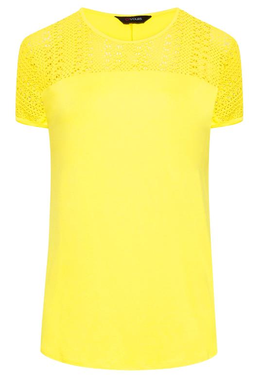 Curve Yellow Lace Detail T-Shirt 6