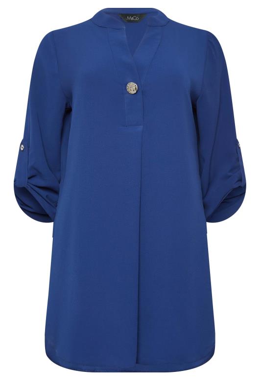 M&Co Cobalt Blue Long Sleeve Button Blouse | M&Co 6