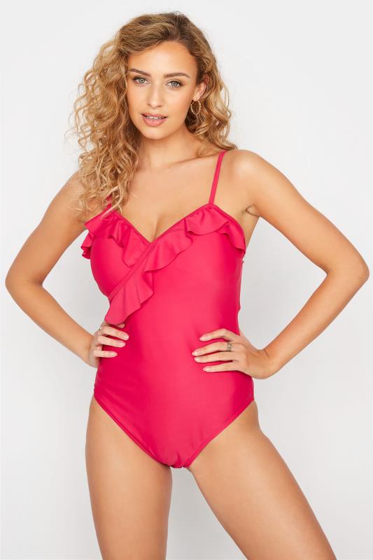 LTS Tall Pink Ruffle Front Swimsuit_A.jpg