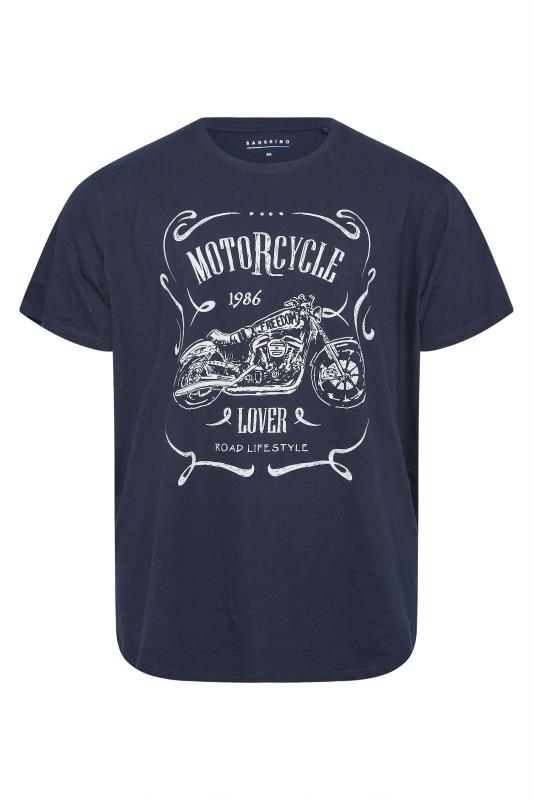 BadRhino Big & Tall Navy Blue 'Motorcycle Lover' T-Shirt 2