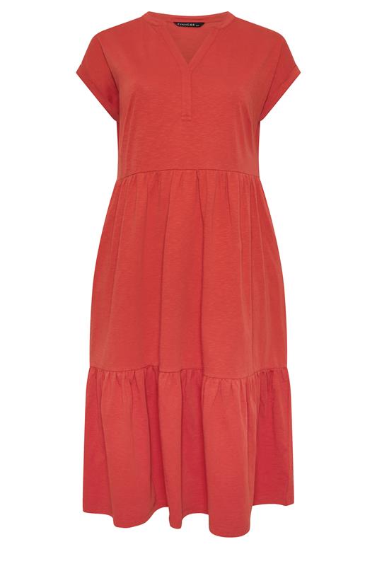 EVANS Plus Size Rust Orange Cotton Midi Dress | Evans 6