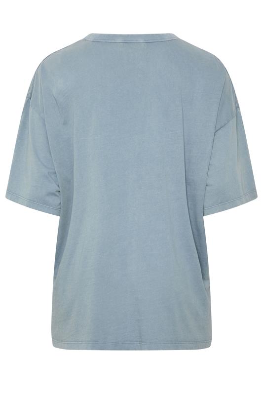 YOURS Plus Size Light Blue Acid Wash Boxy Daisy Print T-Shirt | Yours Clothing 7