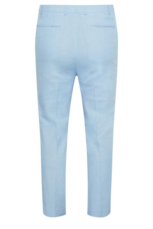 BadRhino Big & Tall Light Blue Linen Suit Trousers | BadRhino 6