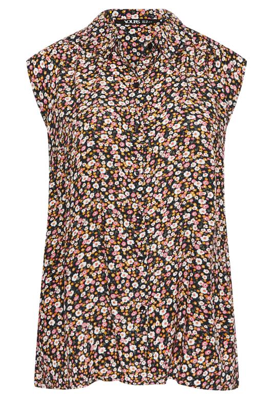 YOURS Plus Size Black Floral Sleeveless Blouse | Yours Clothing 7