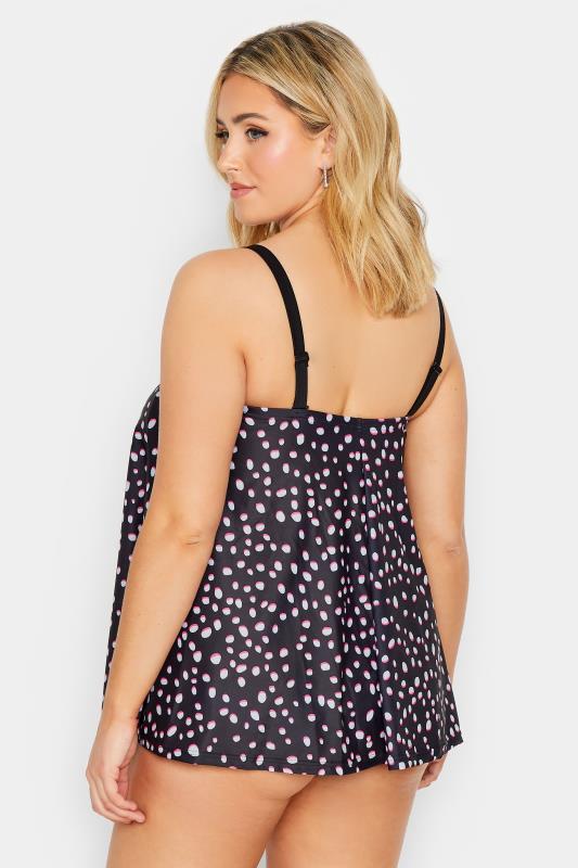 YOURS Plus Size Black Spot Print Tankini Top | Yours Clothing  5