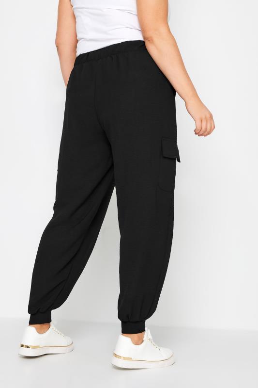 YOURS Plus Size Black Cargo Trousers | Yours Clothing 3