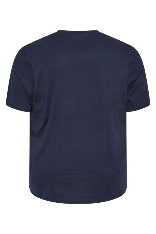 JACK & JONES Big & Tall 2 PACK Navy Blue & Khaki Green Logo T-Shirts_BK.jpg