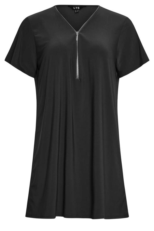 LTS Tall Women's Black Zip Detail T-Shirt | Long Tall Sally 6