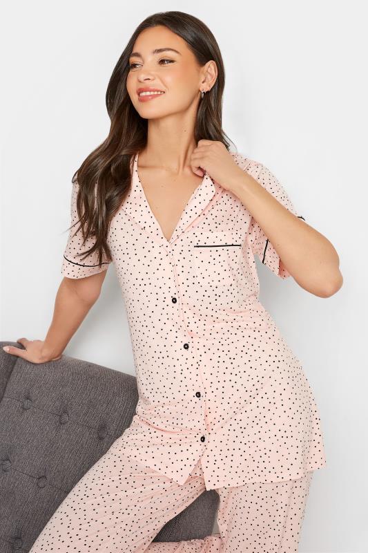 LTS Tall Pink Polka Dot Print Pyjama Set_C.jpg