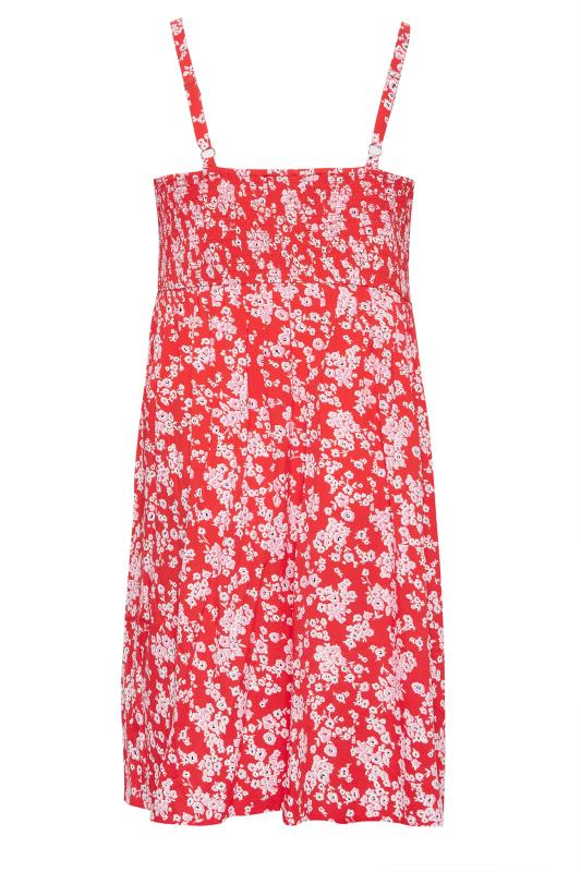 YOURS Curve Plus Size Red Floral Sundress | Yours Clothing  7