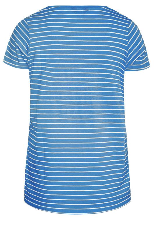 Curve Blue Stripe Short Sleeve T-Shirt 6