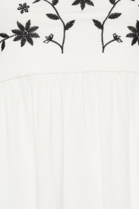 YOURS Curve Plus Size White Embroidered Flower Swing Vest Top | Yours Clothing  5