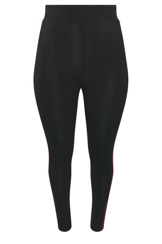 YOURS ACTIVE Plus Size Black Side Stripe Stretch Leggings Yours Clothing