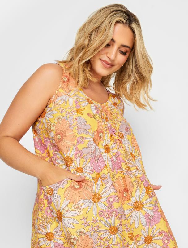 YOURS Plus Size Yellow Floral Print Pocket Dress | Yours Clothing 4