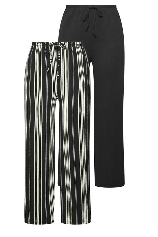  YOURSET 2 PACK Curve Black Stripe Wide Leg Trousers