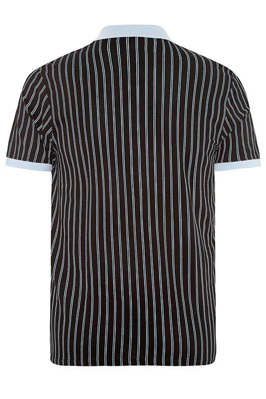 BadRhino Big & Tall Black Striped Polo Shirt 4