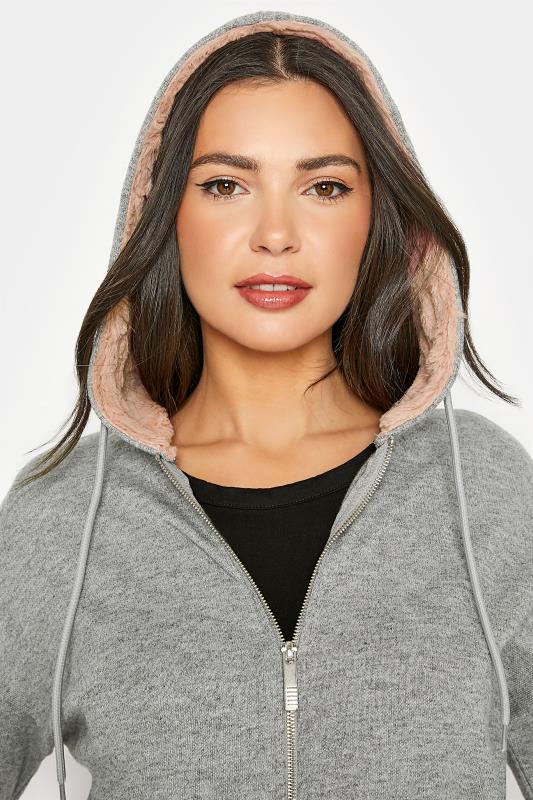 LTS Tall Grey Faux Fur Soft Touch Hoodie 5