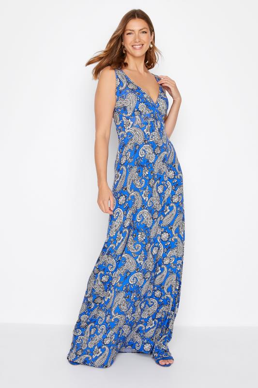 LTS Tall Blue Paisley Print Maxi Dress 1
