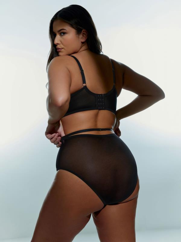 PLAYFUL PROMISES Plus Size Black Eddie Crossover Thong | Yours Clothing 3