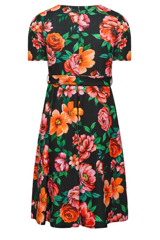 YOURS LONDON Plus Size Curve Black & Red Floral Skater Dress | Yours Clothing  7