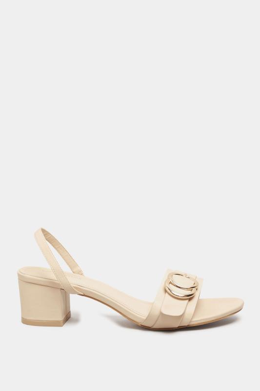 LIMITED COLLECTION Beige Brown Buckle Slingback Block Heel Sandal In Wide E Fit | Yours Clothing 3
