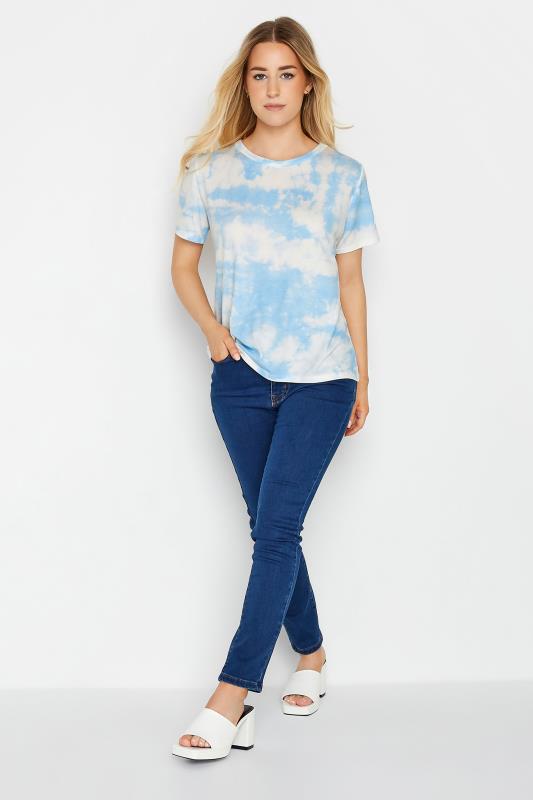 Petite White & Blue Tie Dye T-Shirt | PixieGirl 2