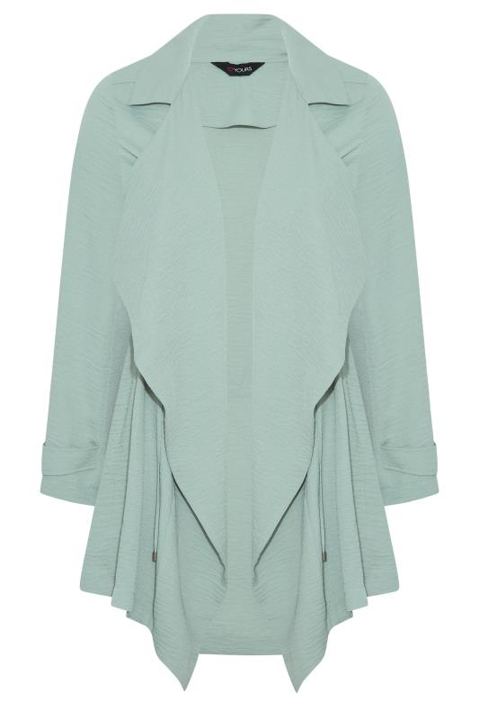 Plus Size Sage Green Waterfall Jacket | Yours Clothing  6