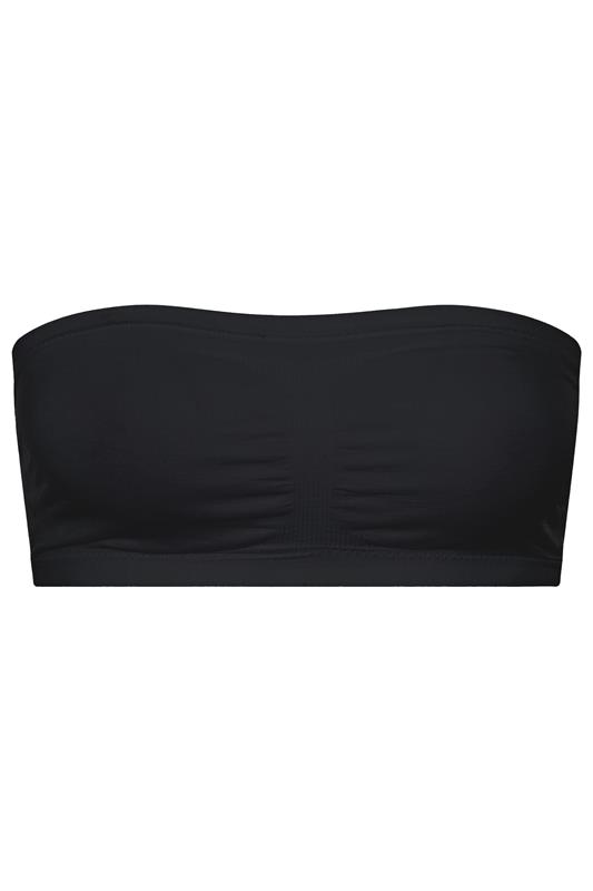 YOURS Plus Size Black Seamless Padded Non-Wired Bandeau Bra | Yours Clothing 2