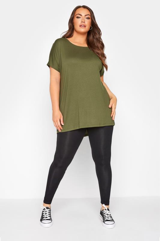 Plus Size 2 PACK Black Cotton Stretch Leggings | Yours Clothing 4
