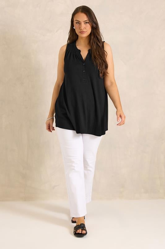 EVANS Plus Size Black Sleeveless Stretch Top | Evans 1