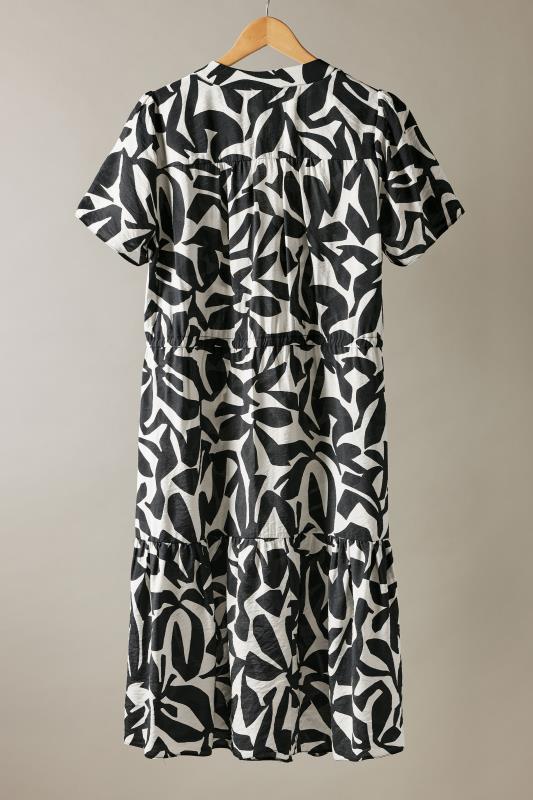EVANS Plus Size Black Abstract Print Midi Shirt Dress | Evans  9