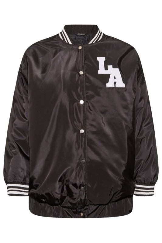 LIMITED COLLECTION Plus Size Black 'LA' Bomber Jacket | Yours Clothing 6