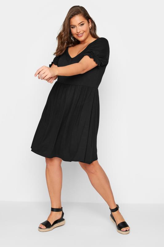 LIMITED COLLECTION Curve Black Smock Sweetheart Dress | Yours Clothing 2